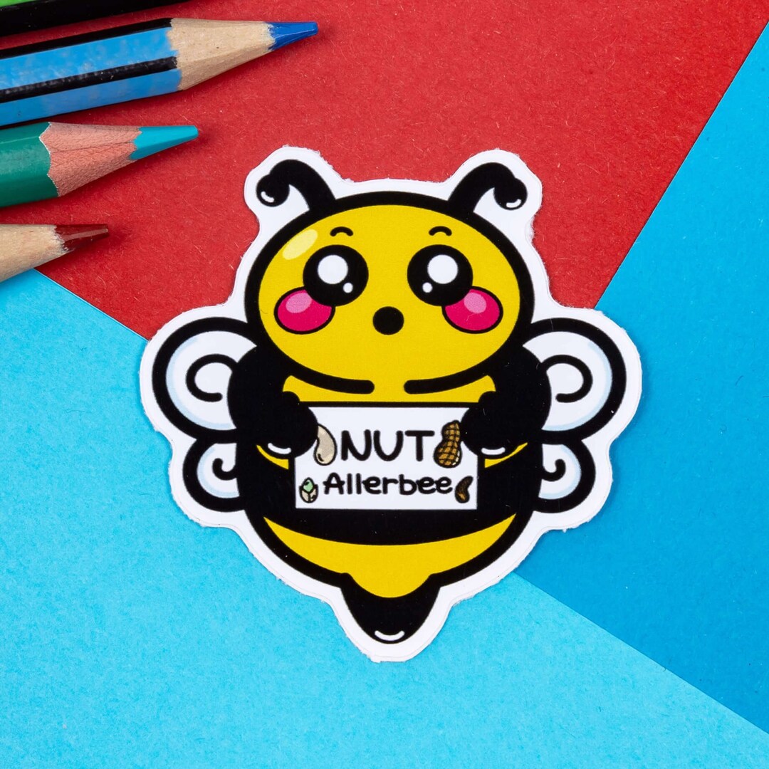 Allerbee Bee Sticker - Nut Allergy - Vinyl Sticker - Chronic Illness ...
