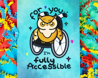For You I'm Fully Accessible A6 Card - disabled - disability - pun card - valentines day - couple card