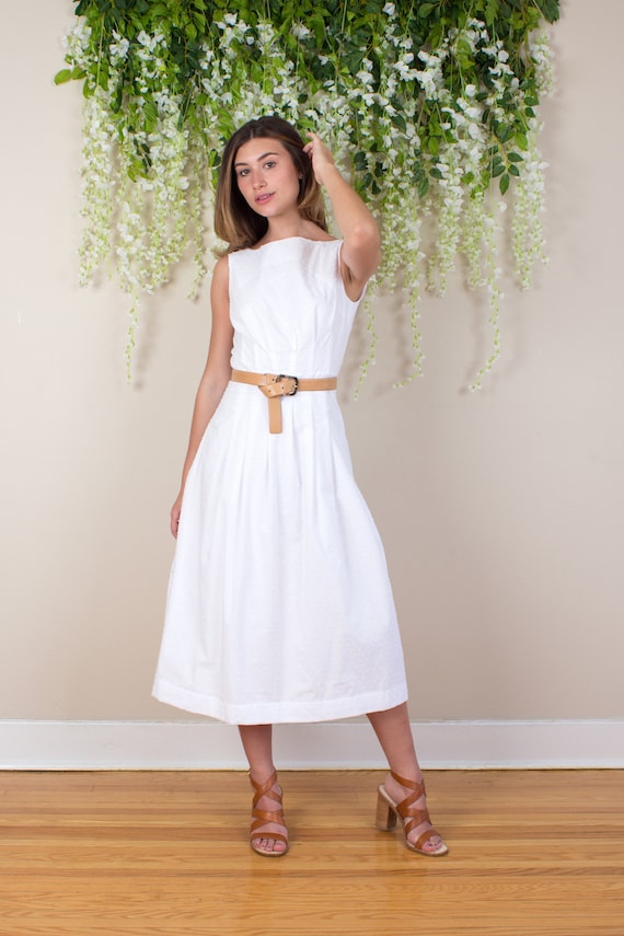 midi white summer dress