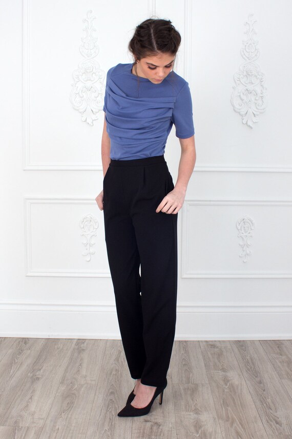 black high waisted work pants