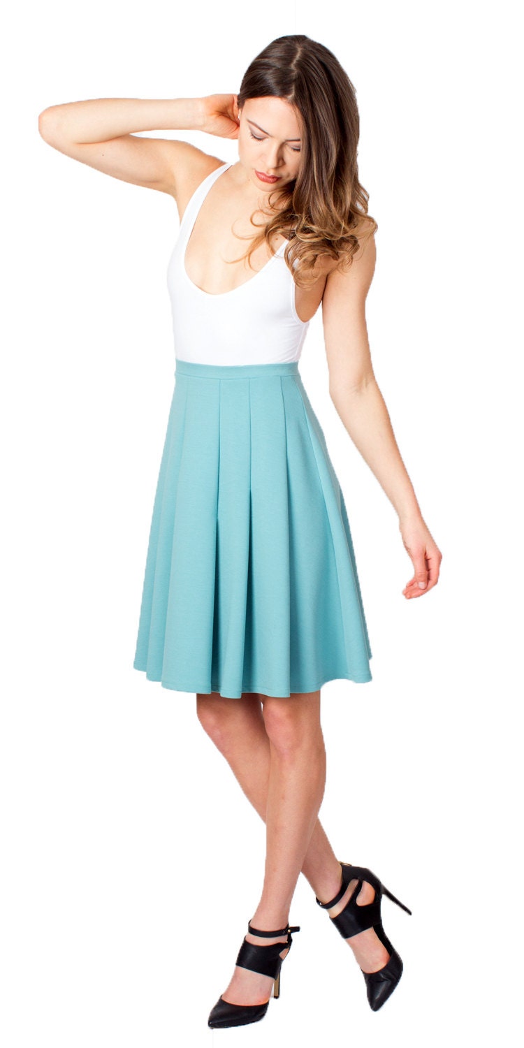 Seafoam Skirt Pleated Skirt Light Green Skirt High Waist Etsy