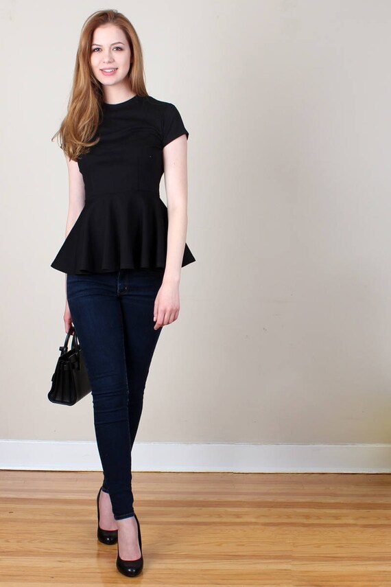 peplum black blouse