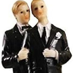 LGBTQ Gay Wedding Grooms Couple Resin Figurine Table Decoration Pride Decor