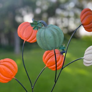 Metalowe paliki do dyni, jesienne ozdoby do roślin, rustykalne dekoracje ogrodowe na jesień, łodygi dyni, ozdoby ogrodowe na żniwa, dekoracje na Halloween