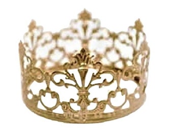 Adorno para tarta de corona, adorno para tarta de boda, corona dorada, mini corona, decoración de boda, fiesta del príncipe