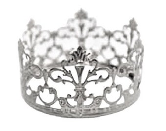 Topper de pastel de corona, topper de pastel de boda, corona de plata, mini corona, decoración de boda, fiesta de príncipe