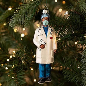 Glass Doctor or Nurse With Mask Ornament Christmas Decoration Holiday Decor Gift