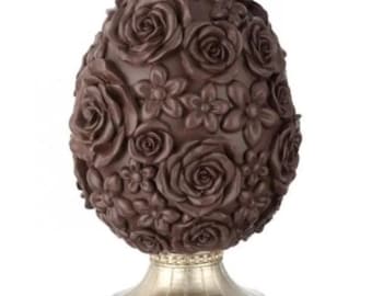 6.5 inch Resin Chocolate Egg With Bunny Egg Hanger Decoration Spring Easter