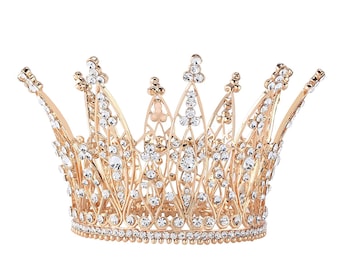 Rose Gold Krone Kuchen Topper Geburtstag Krone Glam Hochzeit Strass Kristall Tiara Haarschmuck Mis Quince Sweet 16
