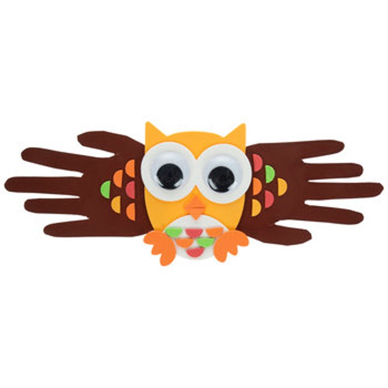 10 Hand Print Owl Foam Craft Kit Fall Kids Decorating Kits Etsy
