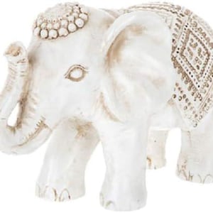 Tribal Carved Elephant Home Decoration Table Decor Resin Figurine Gift Keepsake