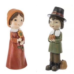 Pilgrim Figurine Home Autumn Fall Table Decoration Holiday Gift