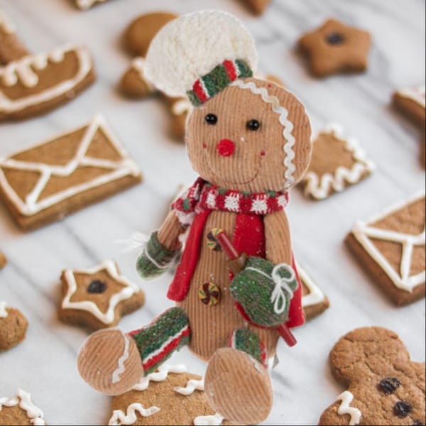 Gingerbread Plush Shelf Sitter Christmas Decoration