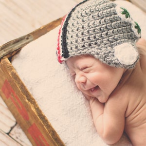 Baby Ohio State Buckeyes Helmet Beanie with Buckeye stickers