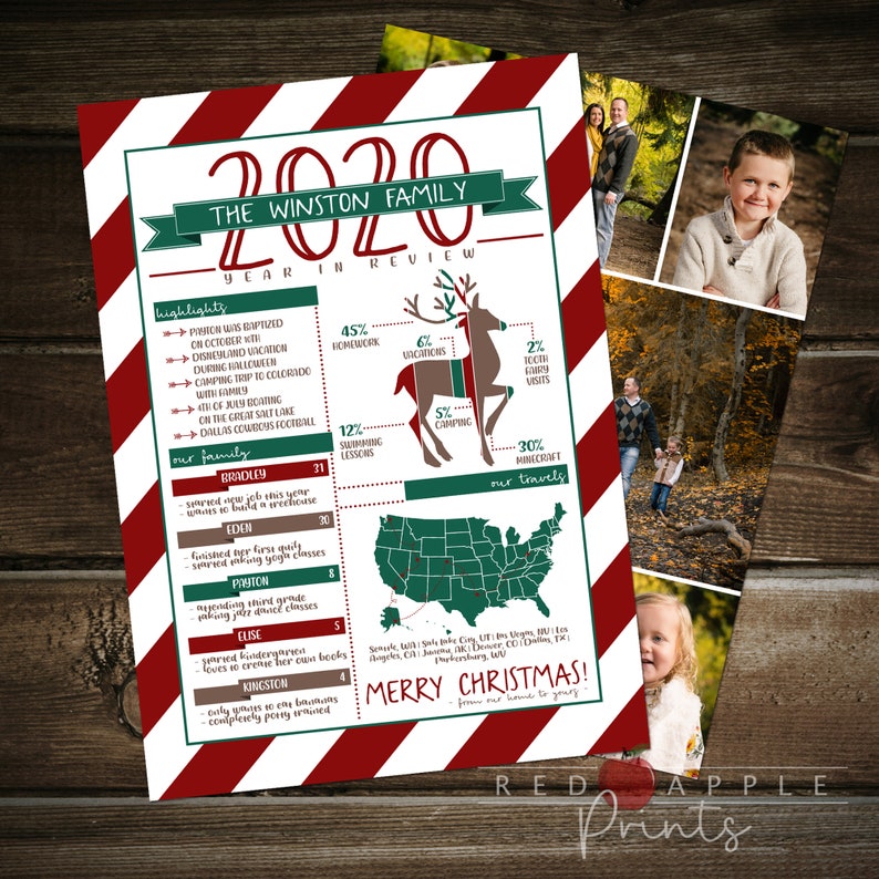 Portrait Orientation Infographic Christmas Card Paper & Party Supplies