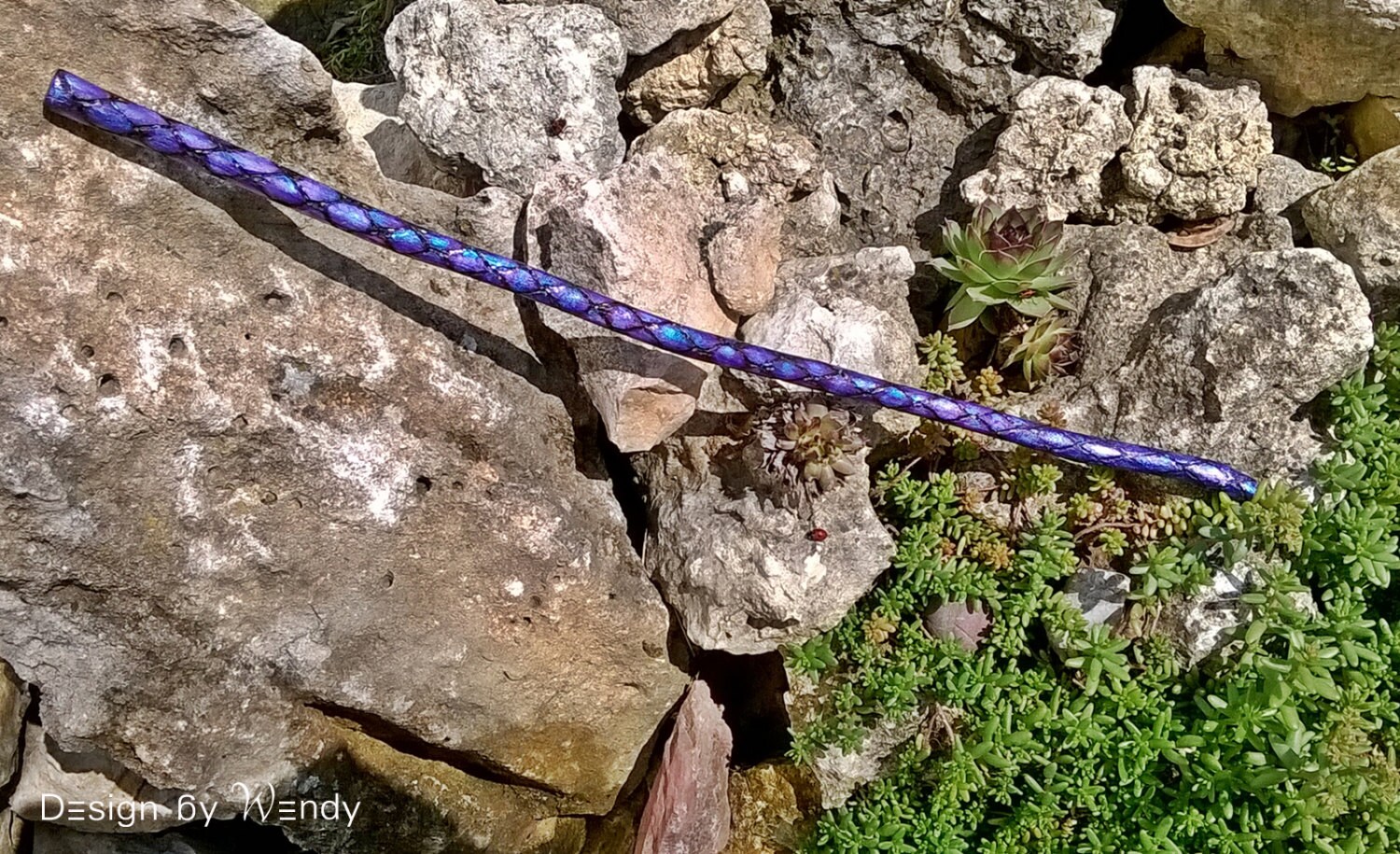 Purple snakeskin wand willow wood magic wand with pyrography Etsy