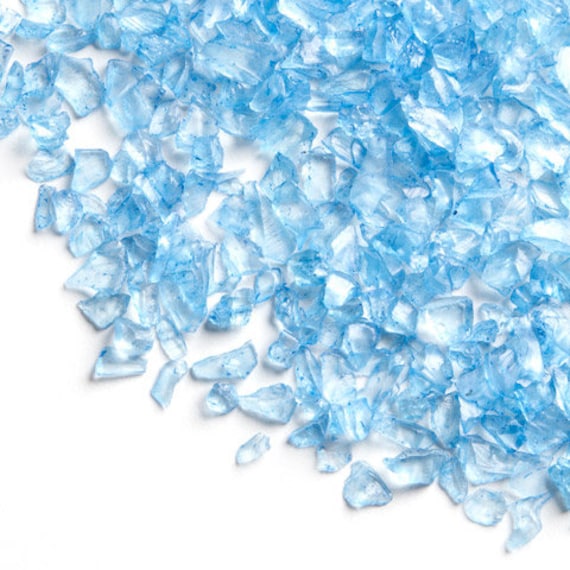 Miniature FAIRY GARDEN Terrarium TURQUOISE GLASS GEMS Crushed Decorative Chips
