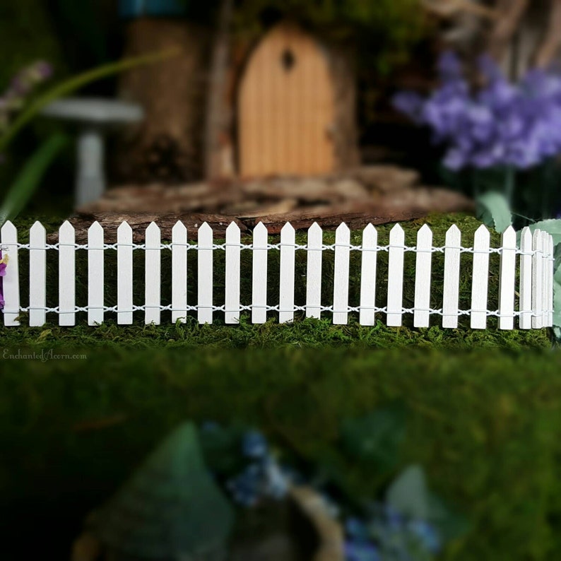 Miniature White Picket Fence Fairy Garden Accessories Two | Etsy