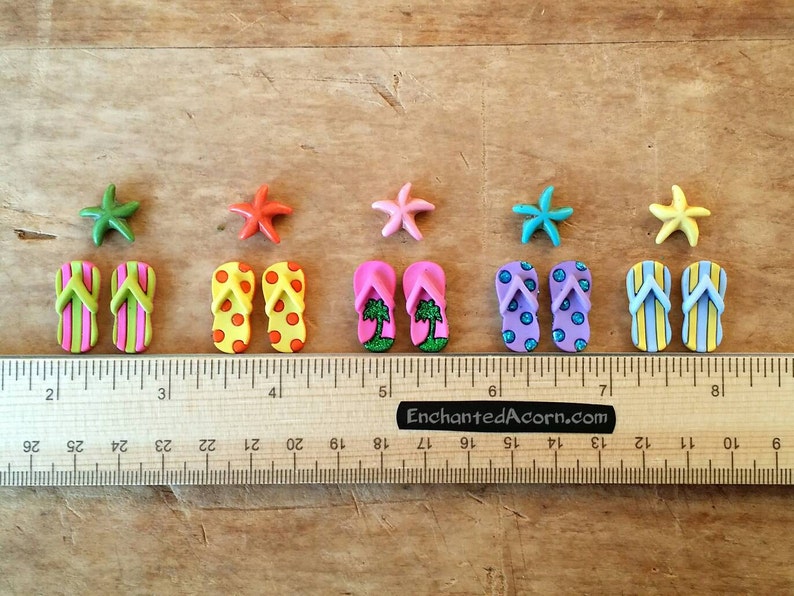 Tiny Flip Flops Sandals & Miniature Starfish Set for Beach Etsy