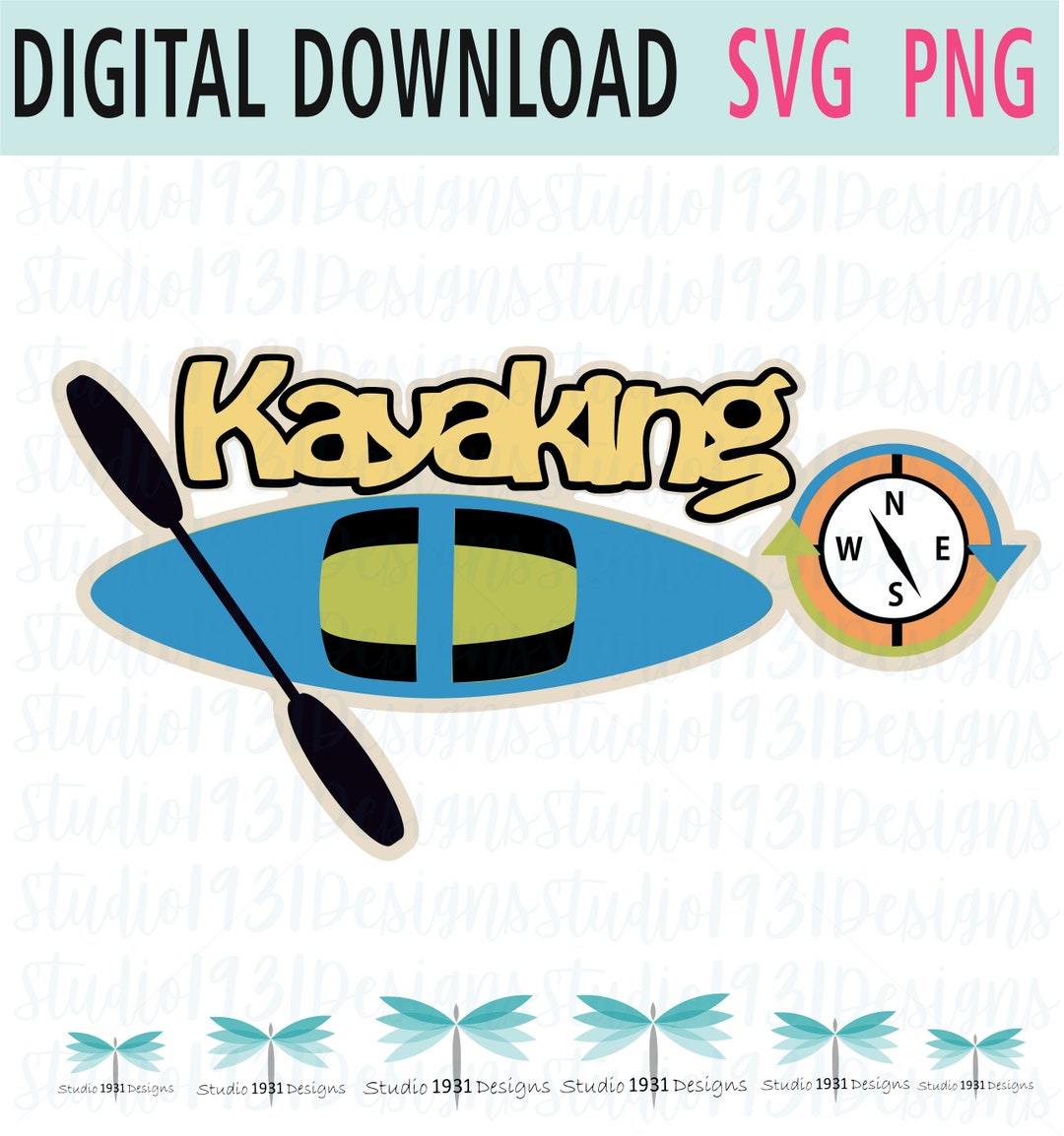 KAYAKING Svg/digital Instant Download Scrapbooking Embellishment Die
