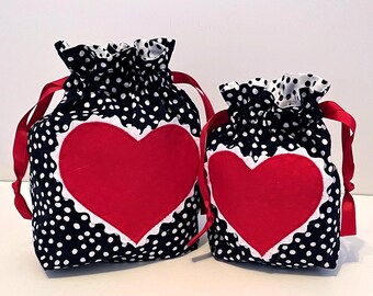 Valentine Fabric Gift Bag - Big Heart