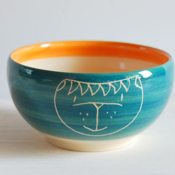 Handpainted bowl Ceramic and pottery Ceramics bowl Colorful Etsy
