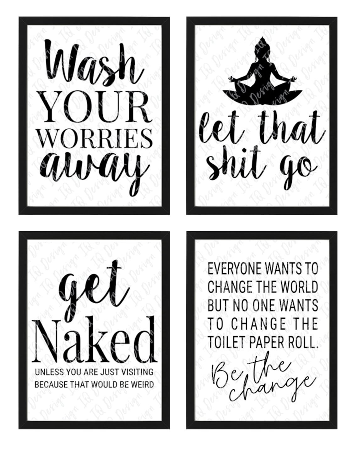BATHROOM ART • Funny Bathroom Printable Wall Art | Wall Decor, Set of 4 ...