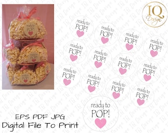 BABY SHOWER Favor • ready to POP Design-Digital File eps/ pdf / jpeg/ Files to print and cut out using Scissors or Pinking sheers by hand