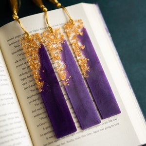 Purple & Gold Resin Bookmark