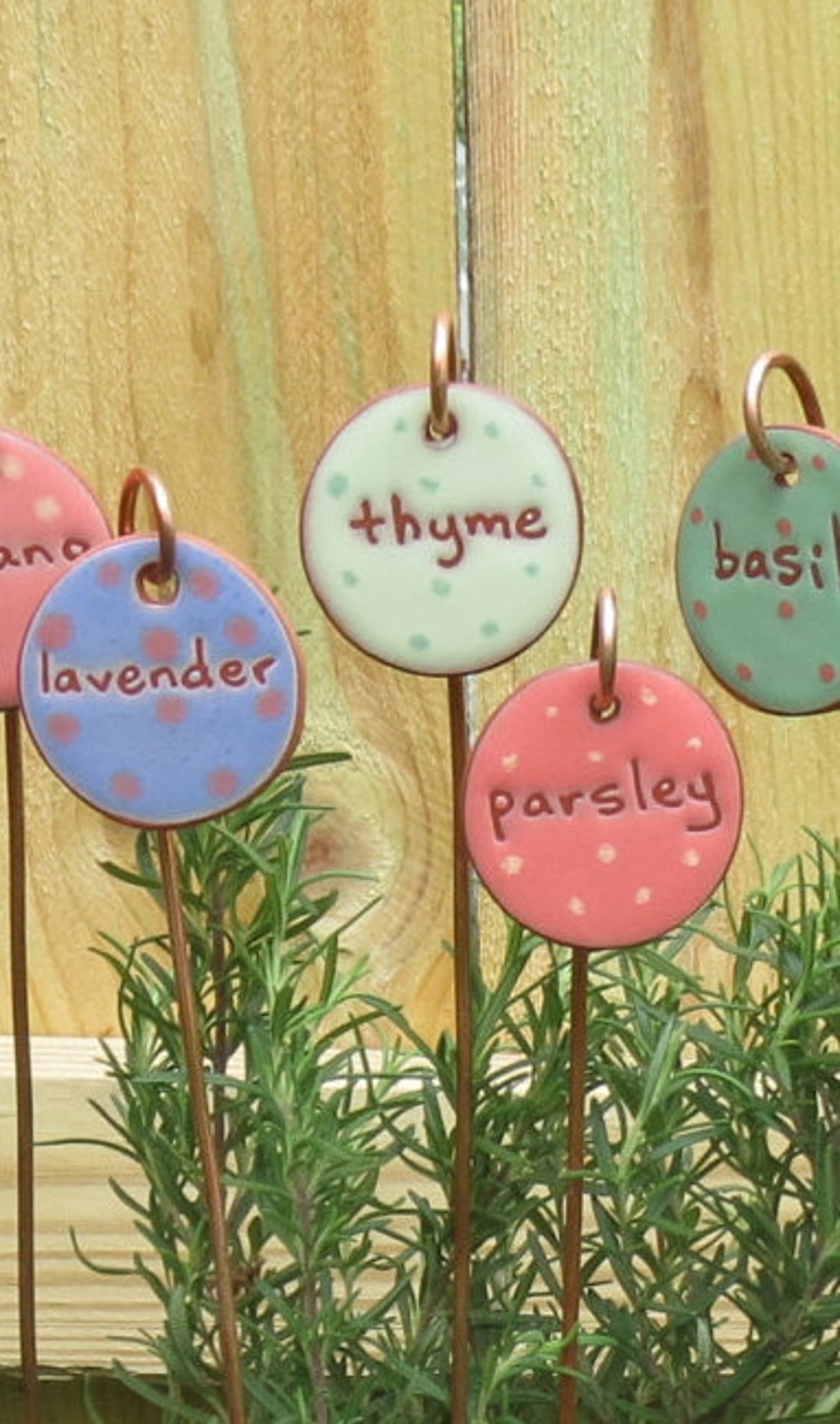 3 Herb Ceramic Herb Markers Herbs Herb Stakes Plant Plant Etsy