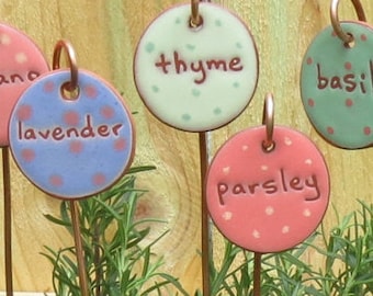 3 Herb Markers, Herbs, Herb Stakes, Plant, Plant Markers, Garden Art, Cooking Gifts