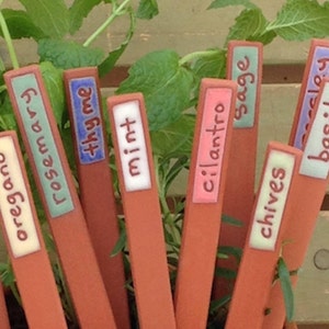Herb Markers, 6 Herb Markers, Handmade, Herbs, Garden Gift, Herb Stakes, Plant Markers, Food Gift, Cooking Gift, Garden Stocking Stuffers