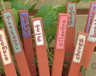 Marcadores de hierbas, 6 marcadores de hierbas, hechos a mano, hierbas, regalo de jardín, estacas de hierbas, marcadores de plantas, regalo de comida, regalo de cocina, calcetines de jardín para rellenar
