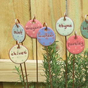 Any 6 Herb Garden Markers, Plant Labels, Custom Plant Marker, Herb Garden, Gardening Gift, Gardening Gift, Plant Markers, Plant