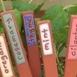 Herb Markers, Three Herb Markers, Handmade Plant Markers, Herb Garden, Herb Stakes, Plant Markers, Herb Garden Marker, Herb Stakes, Mother&#39;s