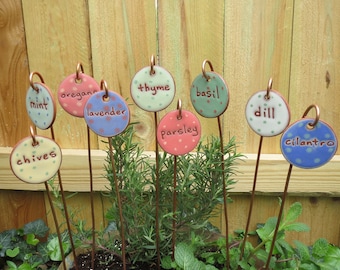 Herb Markers, 9 Of Any Herbs, Herb Stake, Herb Garden Marker, Herb Stakes, Plant Marker, Herb Garden, Garden Gift, Plant Marker, Herb Pot