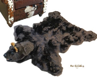 あ*ら様 毛皮ラグ 熊 茶色　黒 あ*ら様 毛皮ラグ 熊 茶色 黒 あ*ら様 毛皮ラグ 熊