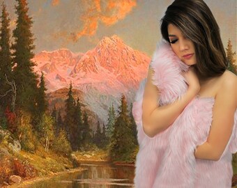 Plush Faux Fur Throw Blanket, Light Pink Shag, Minky Cuddle Fur Lining