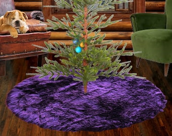 Faux Fur Christmas Tree Garland, Swag, Shaggy Cranberry Red, Strand, Ornament, Stairway Trim, Mantle Decoration, Fur Tinsel, Fur Accents-USA
