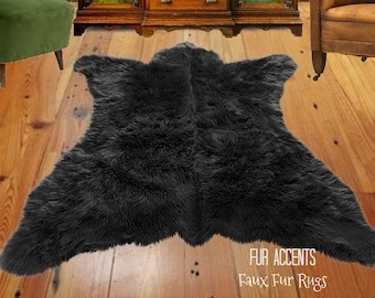 Appalachian Bear Skin Rug. Realistic. Faux Fur. Area Rug. Lodge Cabin. Throw Rug. Old Fashion. Shag. Gifts for him. For Dad