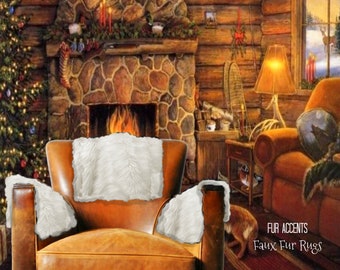 Faux Fur Sofa Arm Cover, Headrest Protector, Chair Pad, USA Made
