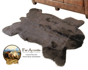 動物に優しいクマの頭のクマ皮ラグ、フェイクファー、全サイズと全色