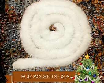 Faux Fur Bunny Christmas Tree Garland - Shaggy - Soft Faux Snow - Strand - Ornament - Tree Trim - Decoration -  Fur Accents Exclusive - USA
