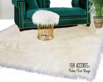 Plush Faux Fur Area Rug – Shaggy Sheepskin Pelt Design