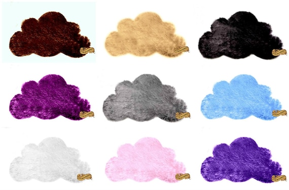 Plush Faux Fur Area Rug - Shaggy Cloud Shape Sheepskin - Nursery Rug Decor - Designer Throw Carpet - 12 Colors -Art Rug by Fur Accents - USA