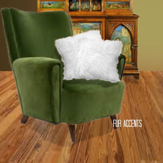 Premium Faux Fur Pillow Cover, Sham, Neck Roll, Mint Fox Shag, Throw Pillow, Big Euro Toss Pillow, Neckroll, Fur Accents USA, Sale