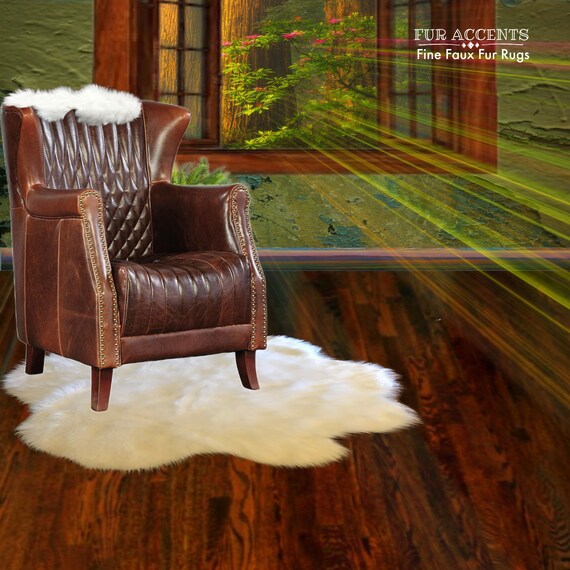 Chair Caps-Sofa Arm Cap Doily, White Faux Fur, Christmas Snow Drift, Shaggy White Faux-Snow, Holiday Décor Handmade Locally, Fur Accents-USA