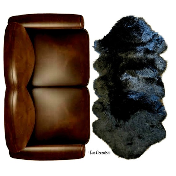Plush Faux Fur Area Rug - Shaggy Thick Sheepskin -Double Sheep,Multi Pelt Design, Sofa Cover 6 Colors Designer Art Rug by Fur Accents USA