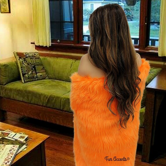 Plush Faux Fur Throw Blanket - Bedspread -  Comforter or Duvet - 25 New Colors - Shag Luxury Fur - Minky Cuddle Lining - Fur Accents - USA
