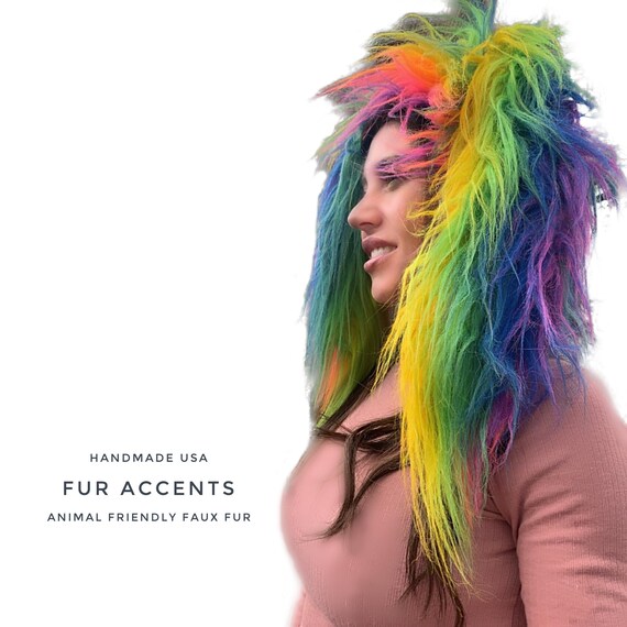 FUR ACCENTS Exotic Faux Fur Scarf - Boa Mink - Wrap - Stole - Cape - Collar - Shrug - Scarves - Traditional Fur and New Rainbow Party Fur